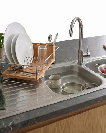 Lavaplatos Doble 120x44 Secador Izquierdo Täumm en una cocina